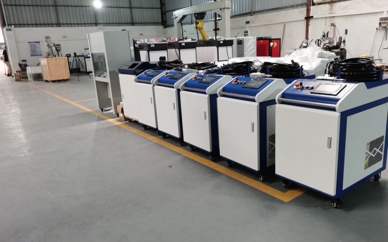 LNX Factory floor lineup of handheld laser welders